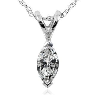 1/4 Carat TDW Marquise Diamond Pendant in 14k White Gold Diamond Me Jewelry