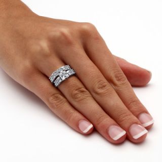 Palm Beach Jewelry Emerald Cut Cubic Zirconia Bridal Ring Set