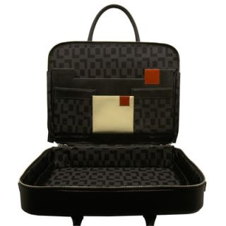 Aaron Irvin Box Calf Leather Briefs Laptop Briefcase