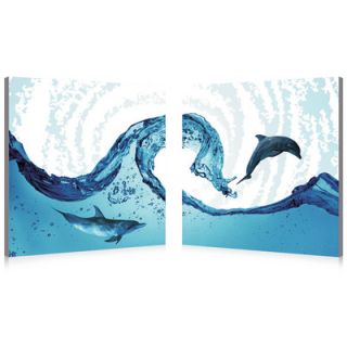 BZB Goods Dolphin in the Ocean Modern Wall Art Decoration