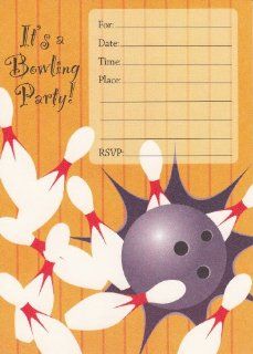 It's A Bowling Party Invitations (8 cards and envelopes) 