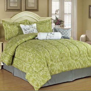 Mantex Corp Home and Main 7 Piece Floral Trellis Embroidered Comforter