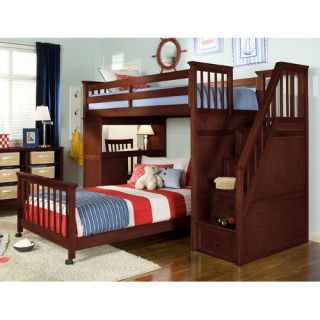 School House Stair Loft Bed with Desk End