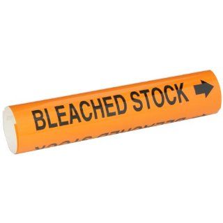Brady 5799 I High Performance   Wrap Around Pipe Marker, B 689, Black On Orange Pvf Over Laminated Polyester, Legend "Bleached Stock" Industrial Pipe Markers