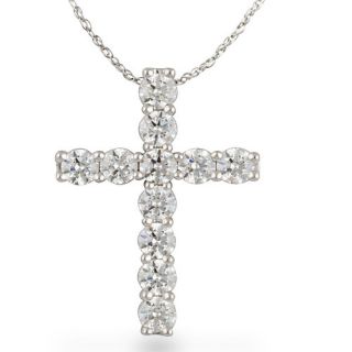 10k Gold Cross Diamond Pendant Necklace