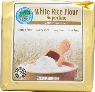 Authentic Foods Superfine White Rice Flour   3lb  Authentic Foods Superfine Brown Rice Flour  Grocery & Gourmet Food