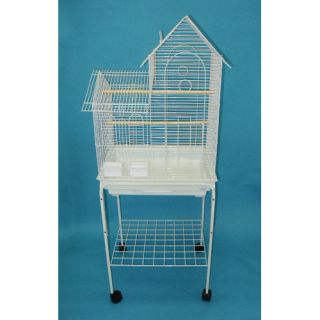 Villa Top Small Bird Cage with Stand and 2 Feeder Doors