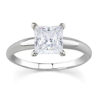 Szul 14K White Gold Princess Cut Solitaire Diamond