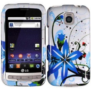 Blue Splash Hard Case Cover for LG Optimus M MS690 LG Optimus C Cell Phones & Accessories