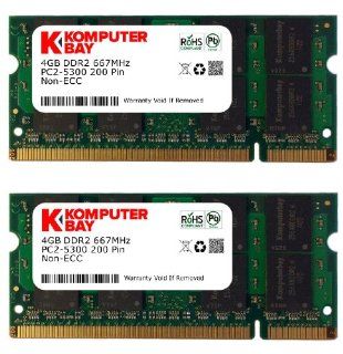 Komputerbay 8GB 2X 4GB DDR2 667MHz PC2 5300 PC2 5400 DDR2 667 (200 PIN) SODIMM Laptop Memory Computers & Accessories