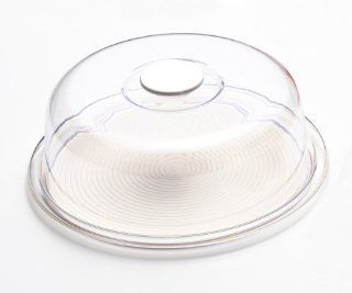 Akebono industry Lovely Hat Round Cake Storage Cover   Large   14 Inch, Clear/White (MT 1190) Refrigerator Magnets Kitchen & Dining
