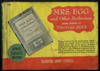 Thomas Beer Mrs Egg & Other Barbarians Armed Services Edition ASE 668 Entertainment Collectibles