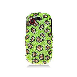 Samsung Gravity Touch T669 SGH T669 Bling Gem Jeweled Jewel Crystal Diamond Yellow Leopard Skin Cover Case Cell Phones & Accessories