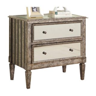Crackle Mirrored Accent Chest in Silver