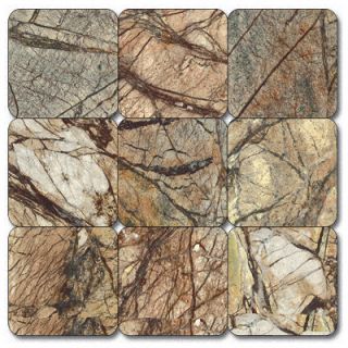 MSI 4 x 4 Tumbled Marble Tile in Cafe Forest