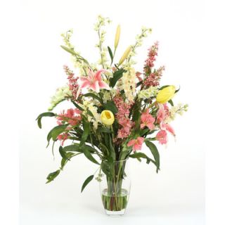Distinctive Designs Pastel Silk Floral Mix in Slightly Tapered Vase