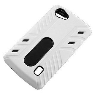 Armor Dual Layer Cover for LG Optimus M+ MS695, White/Black Cell Phones & Accessories