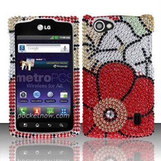 Fall Flowers FPD Design for LG LG Optimus M + MS695 Cell Phones & Accessories