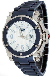 Oniss #ON670 M Men's Day/Date Sapphire Crystal White Dial Blue Ceramic Watch Watches