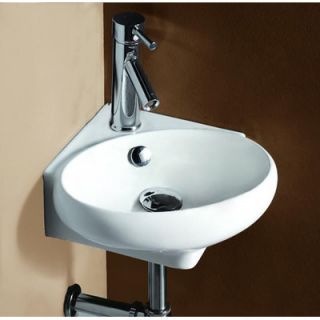 Elanti Porcelain Oval Wall Mounted Compact Sink   1103