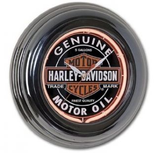 Harley Davidson Oil Can Neon Clock. HDL 16617 Clothing