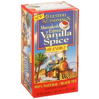 Celestial Seasonings Black Tea, Marrakesh Express Vanilla Spice, Tea Bags, 20 Count Boxes (Pack of 6)  Grocery & Gourmet Food