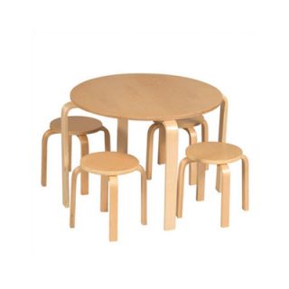 Natural Nordic Kids 5 Piece Table and Stool Set