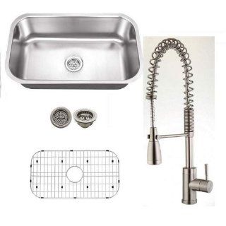 Belle Foret 415SS Pre rinse Faucet with Stainless Finish   SCSB301818 Satin Brushed Finish SCHON Premium All In One 18 Gauge Sink Combo (Sink, Faucet, Grids, Strainers)   Touch On Kitchen Sink Faucets  