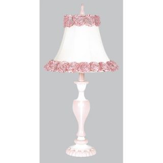 Jubilee Collection Curvy Candle Table Lamp with Ring of Roses Shade