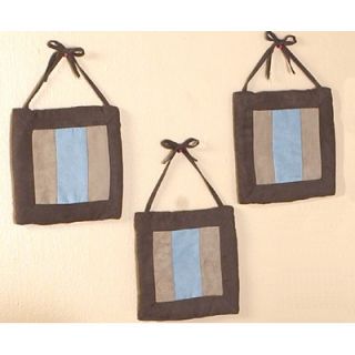 Sweet Jojo Designs Soho Blue and Brown Collection Wall Hangings (Set