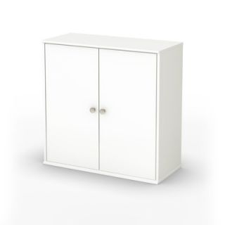 South Shore Stor It Two Door Four Cubby Storage Unit in Pure White