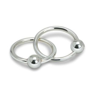 Krysaliis Classique Two Ring Sterling Silver Baby Rattle and Teether