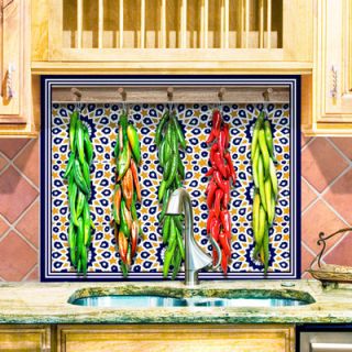 LMT Tile Murals Chili Peppers Kitchen Tile Mural in Multi Colored
