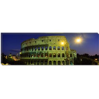 iCanvasArt Ancient Building Lit up at Night, Coliseum, Rome, Italy