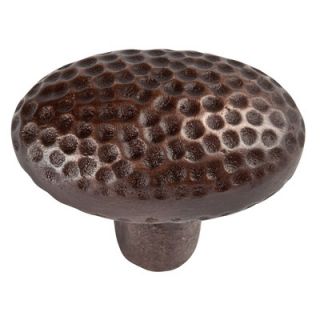 The Copper Factory Small Oval Hammered Copper Knob with Optional