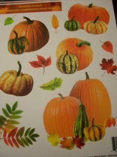 Fall Harvest Clings Window Clings ~ Pumpkins, Gords, Fall Leaves (12 Clings) Toys & Games