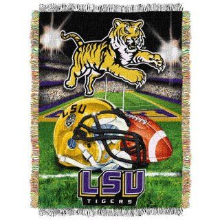 NCAA LSU Tigers 48 Inch by 60 Inch Acrylic Tapestry Throw  Sports Fan Throw Blankets  Sports & Outdoors