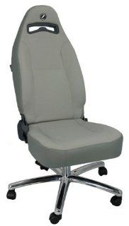 Moab Reclining Office Chair in Gray Vinyl & Cloth  Desk Chairs 
