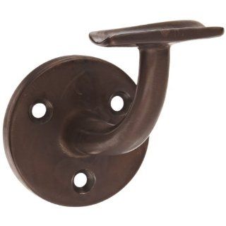 Rockwood 702.10B Bronze Hand Rail Bracket with Fasteners for Wood Rail, 2 13/16" Diameter Base, 3 1/2" Projection, Satin Oxidized Oil Rubbed Finish Industrial Hardware