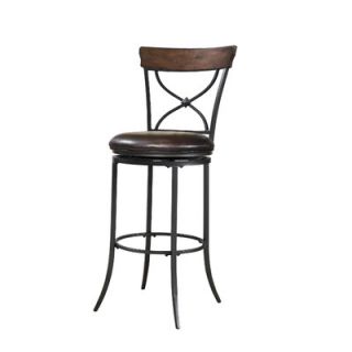 hillsdale cameron x back swivel bar stool in distressed