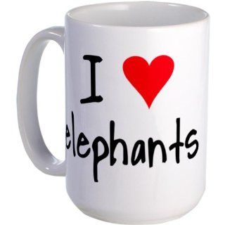  I LOVE Elephants Large Mug Large Mug   Standard Kitchen & Dining