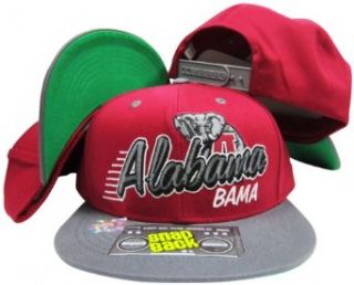 Alabama Crimson Tide Maroon/Grey Two Tone Plastic Snapback Adjustable Plastic Snap Back Hat / Cap Clothing