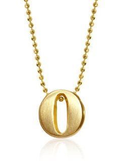 Alex Woo "Little Letters" 14k Yellow Gold "O" Pendant Necklace Jewelry