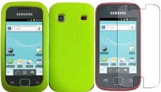 Neon Green Silicone Jelly Skin Case Cover+LCD Screen Protector for Samsung Repp R680 Cell Phones & Accessories