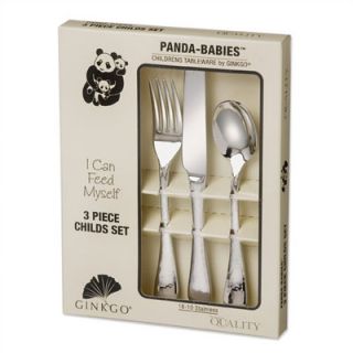 Ginkgo Stainless Steel Panda Babies 3 Piece Childs Set