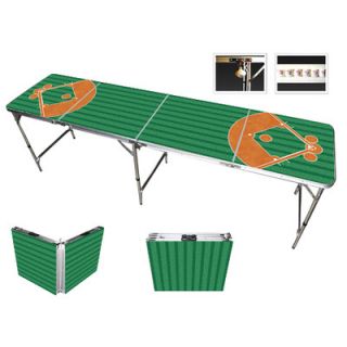 Red Cup Pong Baseball Beer Pong Table in Black Aluminum