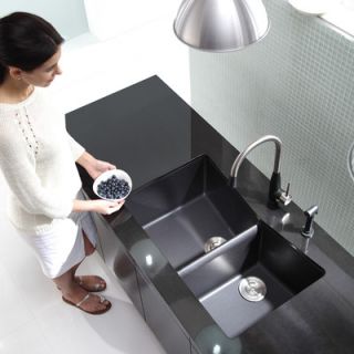 Kraus 33 x 19.87 Undermount 60/40 Double Bowl Granite Kitchen Sink