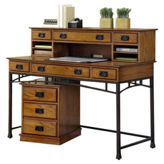 Home Styles Modern Craftsman Executive Desk with Hutch and Mobile File