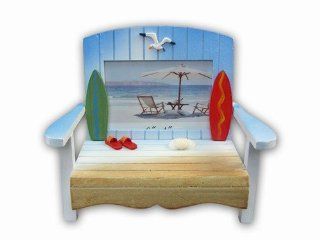 Nautical Real Natural Wood Standard Size 3.5" x 5" Surfboard Beach Chair Photo Frame Toys & Games