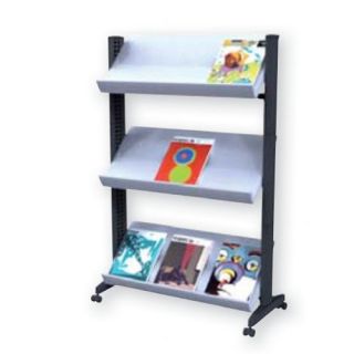 Large Half sized Single Sided Literature Display in Grey